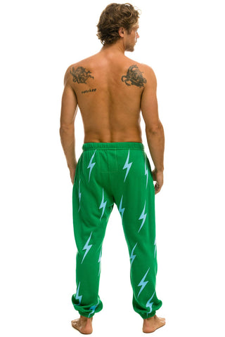 BOLT STITCH REPEAT SWEATPANTS - KELLY GREEN // BLUE Mens Sweatpants Aviator Nation