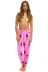 BOLT STITCH REPEAT SWEATPANTS - NEON PINK // BLACK Women's Sweatpants Aviator Nation