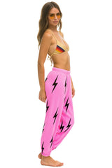 BOLT STITCH REPEAT SWEATPANTS - NEON PINK // BLACK Women's Sweatpants Aviator Nation