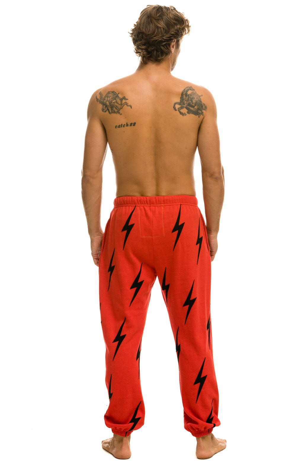 BOLT STITCH REPEAT SWEATPANTS - RED // BLACK Mens Sweatpants Aviator Nation