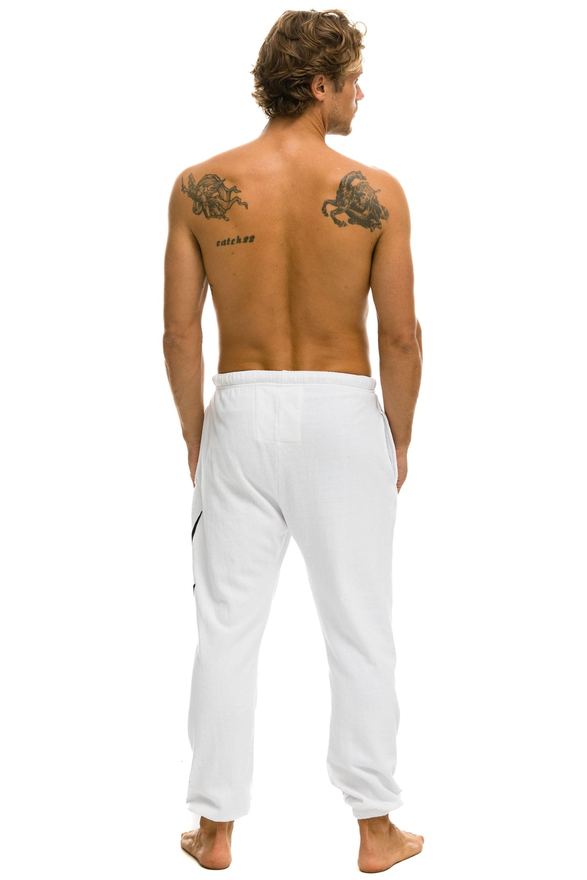 BOLT STITCH SWEATPANTS - WHITE // BLACK Mens Sweatpants Aviator Nation