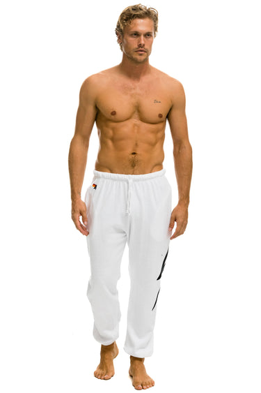 BOLT STITCH SWEATPANTS - WHITE // BLACK Mens Sweatpants Aviator Nation
