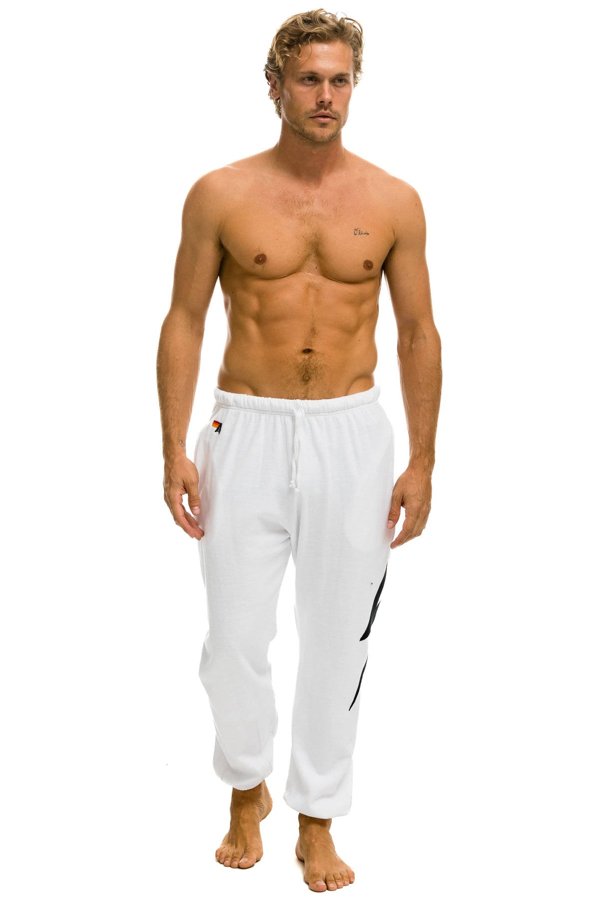 BOLT STITCH SWEATPANTS - WHITE // BLACK Mens Sweatpants Aviator Nation