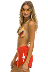 BOLT STITCH WOMEN'S LOUNGER SHORTS - RED // WHITE Women's Shorts Aviator Nation