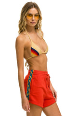 BOLT STRIPE WOMENS LOUNGER SHORT - RED Aviator Nation