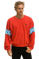 CHECK 2 SLEEVE RELAXED CREW SWEATSHIRT - RED // WHITE // BLUE Sweatshirt Aviator Nation