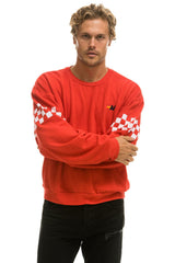 CHECK 2 SLEEVE RELAXED CREW SWEATSHIRT - RED // WHITE Sweatshirt Aviator Nation