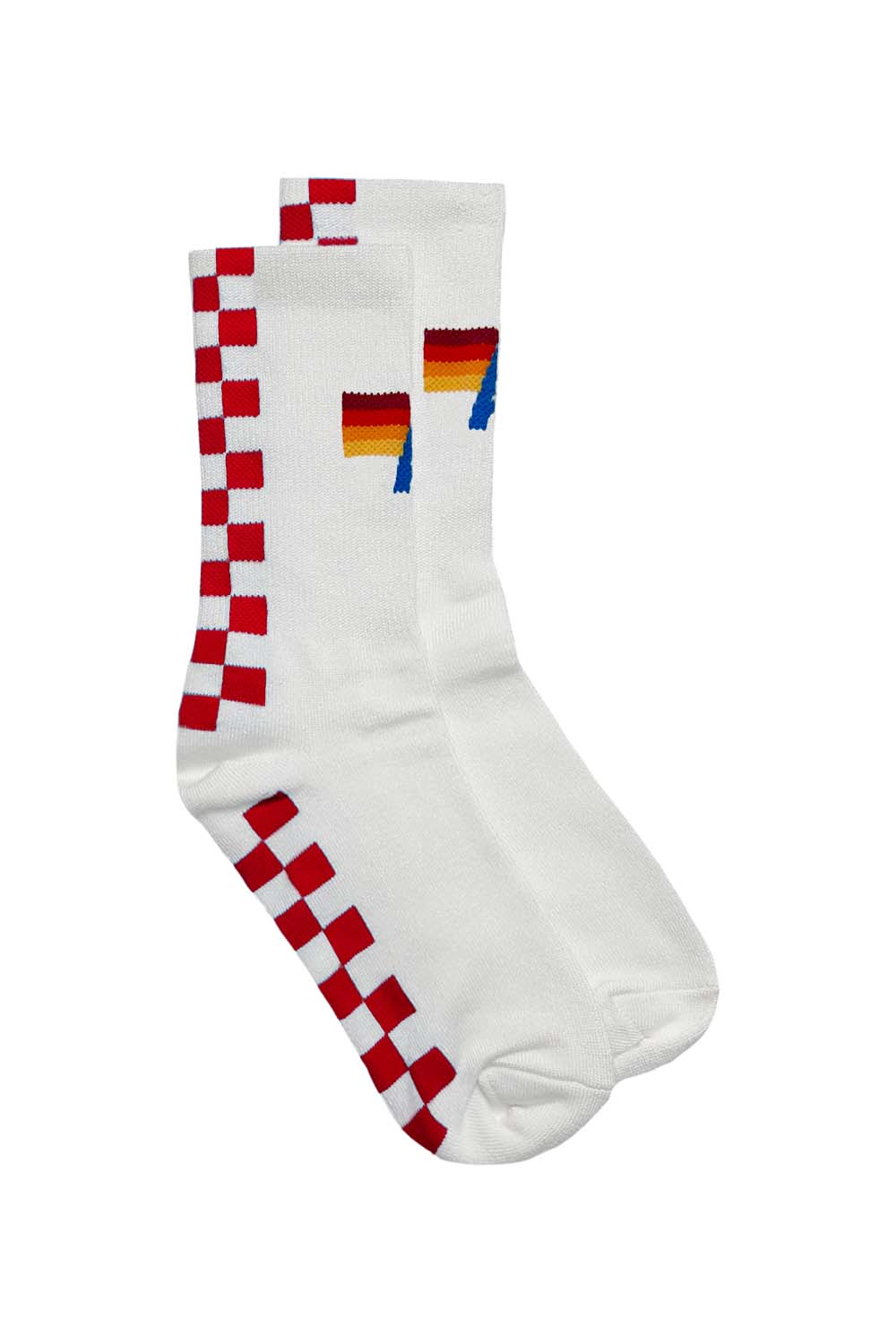 CHECKERED SOCK - WHITE // RED SOCKS Aviator Nation