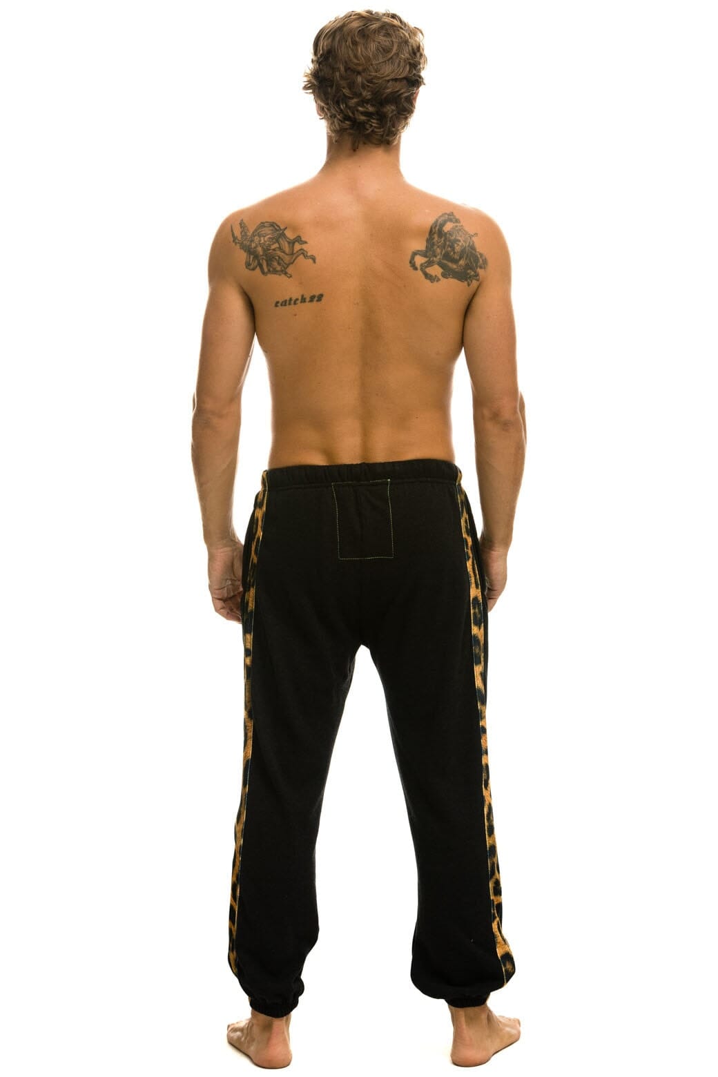 CHEETAH STRIPE MEN'S SWEATPANTS - BLACK // CHEETAH Men's Sweatpants Aviator Nation