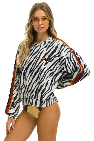 CLASSIC RELAXED FIT CREW SWEATSHIRT - ZEBRA Sweatshirt Aviator Nation