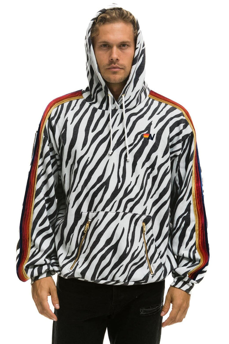 CLASSIC RELAXED PULLOVER HOODIE WITH ZIPPER POCKETS - ZEBRA Hoodie Aviator Nation