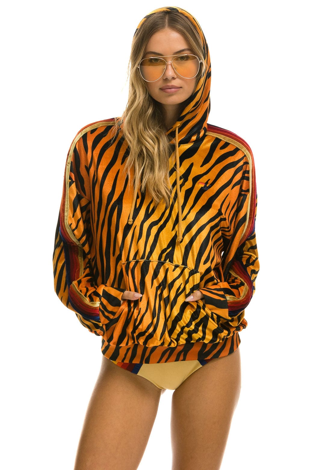 CLASSIC VELVET RELAXED PULLOVER HOODIE - TIGER Hoodie Aviator Nation