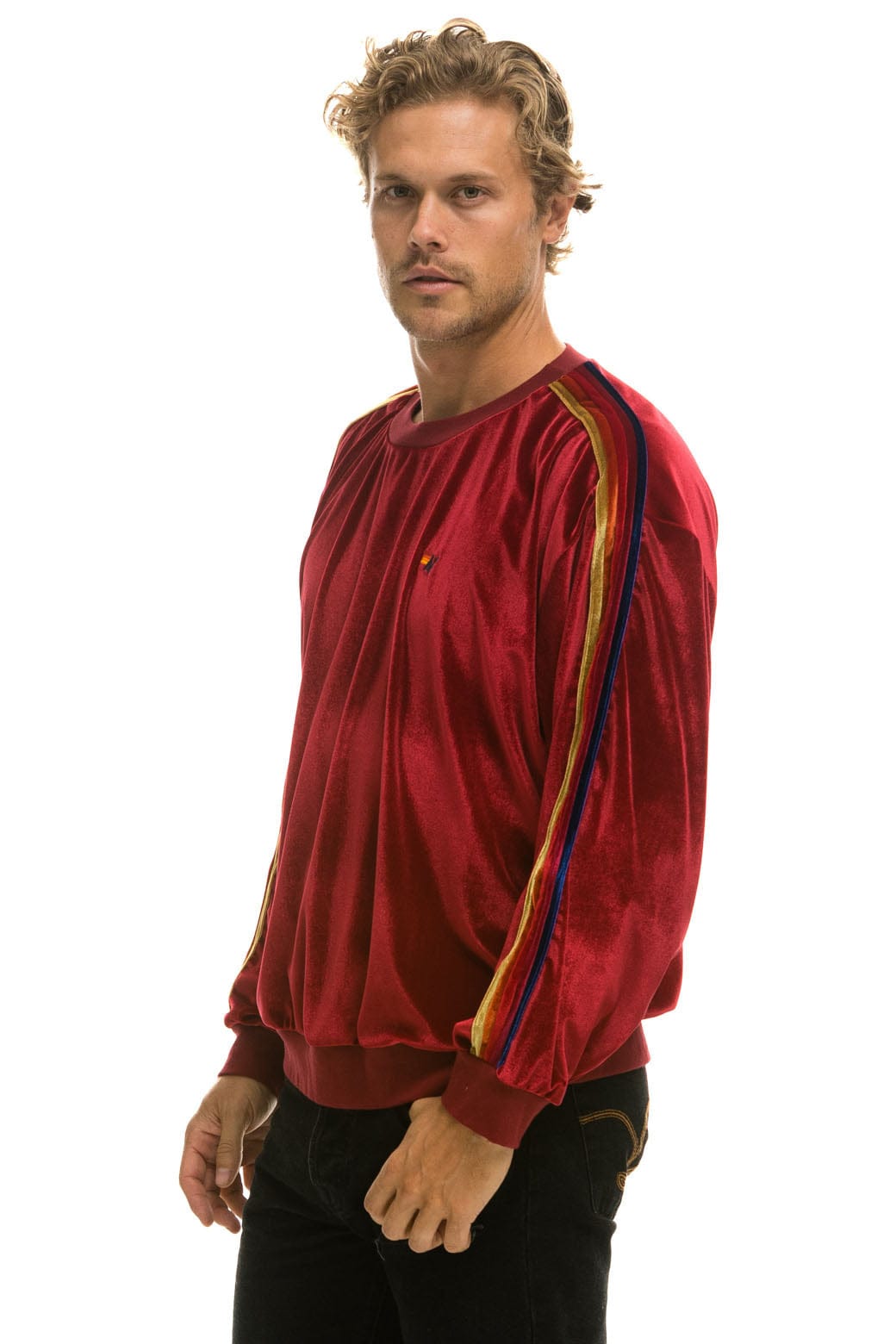 CLASSIC VELVET RELAXED SWEATSHIRT - RED Sweatshirt Aviator Nation