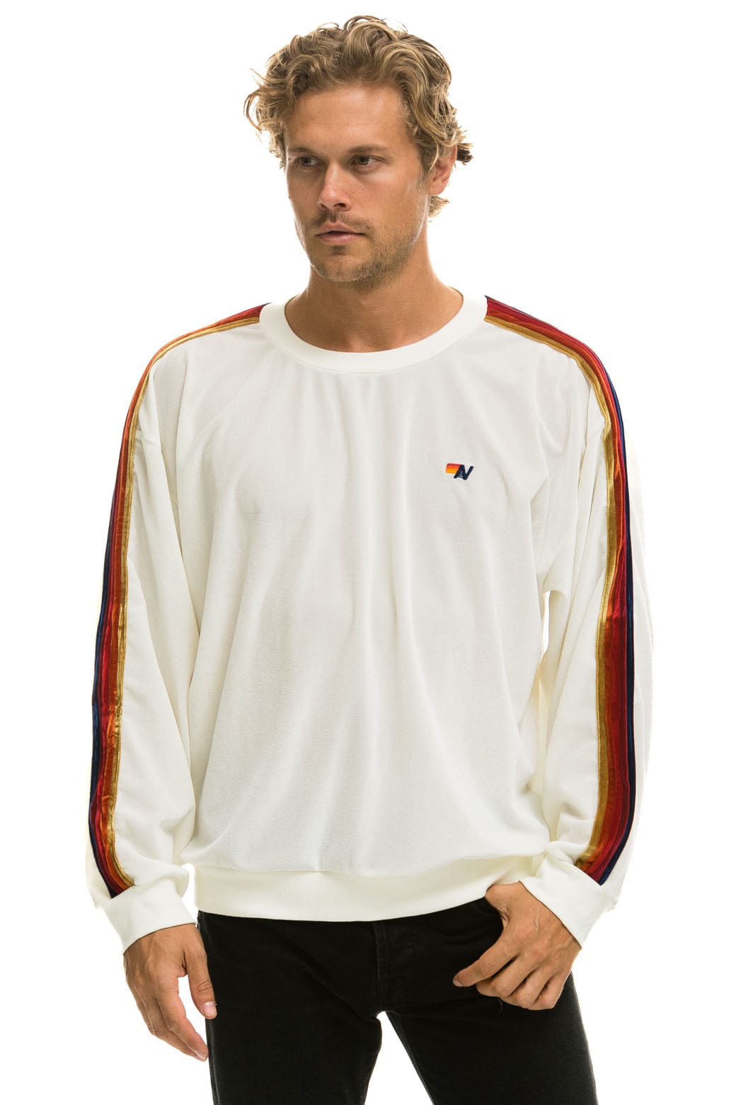 CLASSIC VELVET RELAXED SWEATSHIRT - VINTAGE WHITE Sweatshirt Aviator Nation