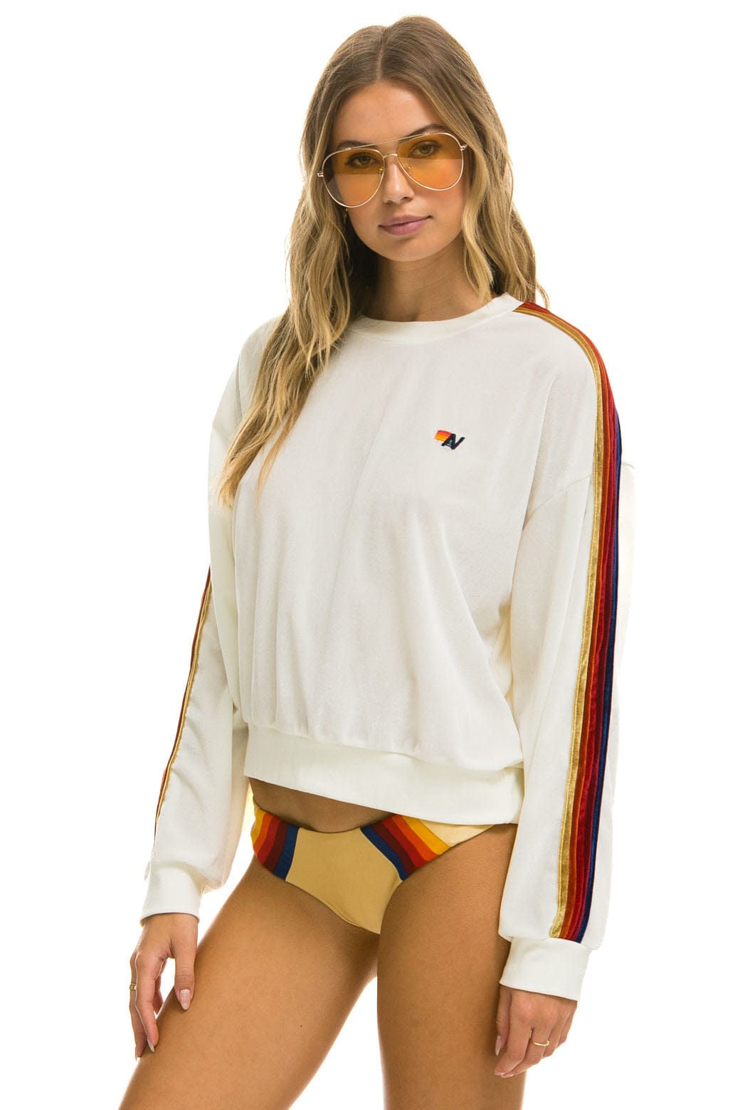 CLASSIC VELVET RELAXED SWEATSHIRT - VINTAGE WHITE Sweatshirt Aviator Nation