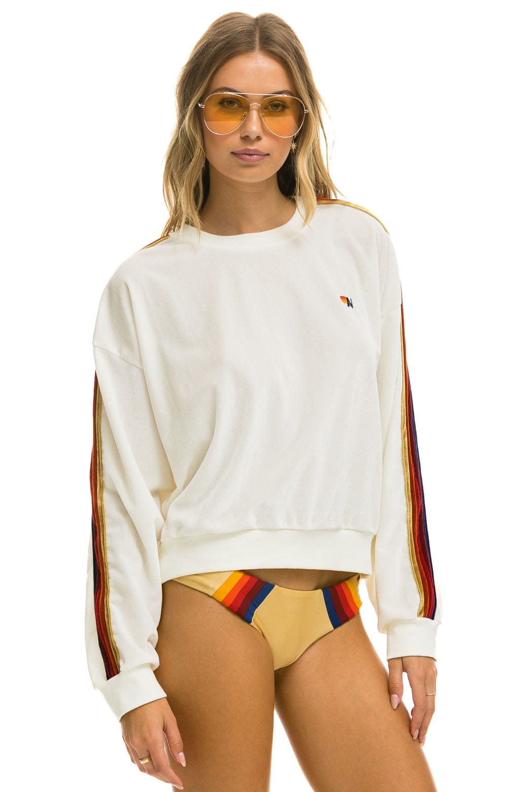 CLASSIC VELVET RELAXED SWEATSHIRT - VINTAGE WHITE Sweatshirt Aviator Nation