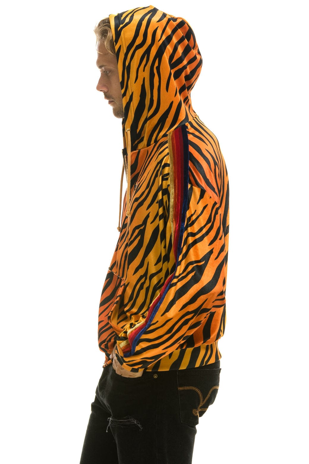 CLASSIC VELVET RELAXED ZIP HOODIE - TIGER Hoodie Aviator Nation
