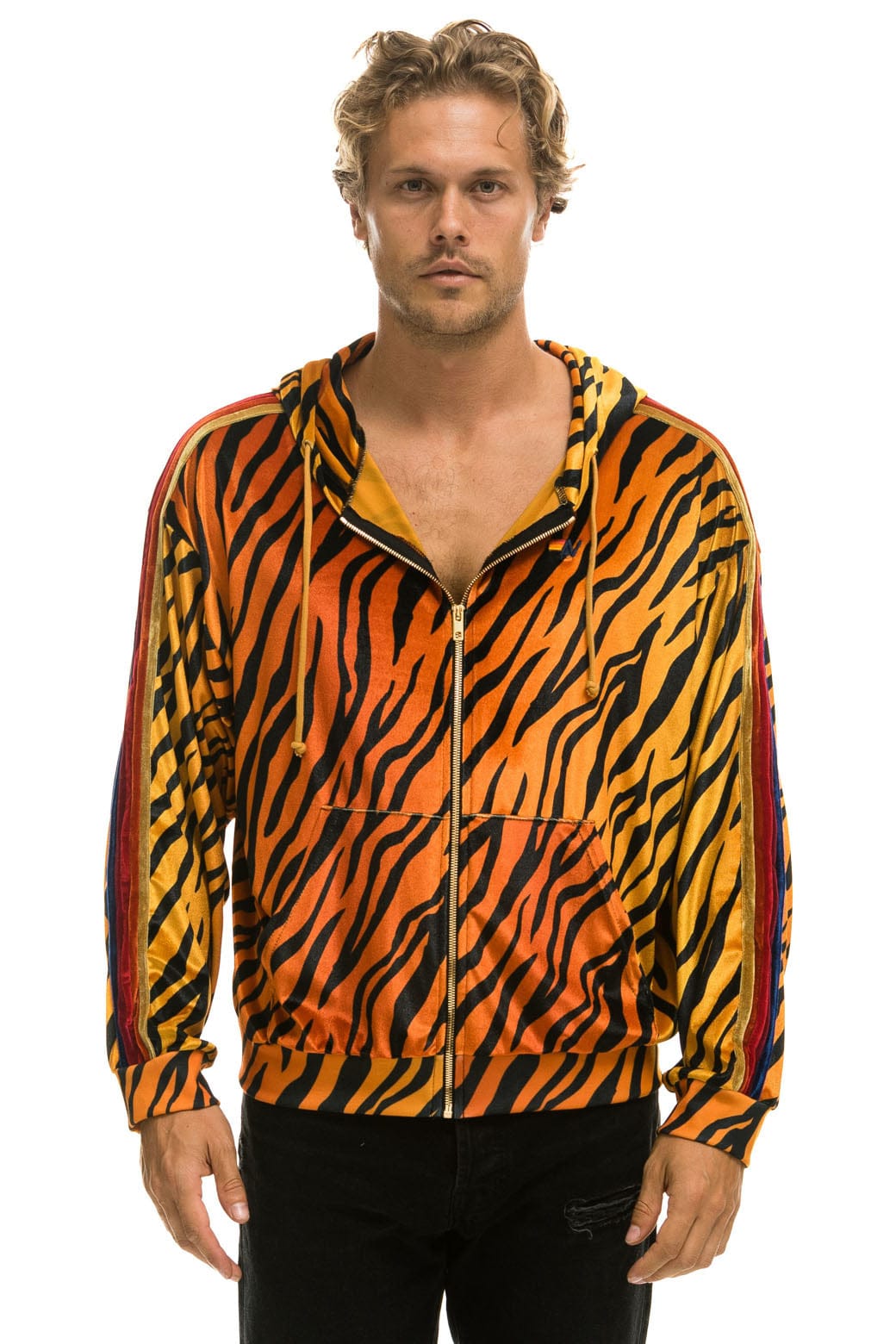 CLASSIC VELVET RELAXED ZIP HOODIE - TIGER Hoodie Aviator Nation