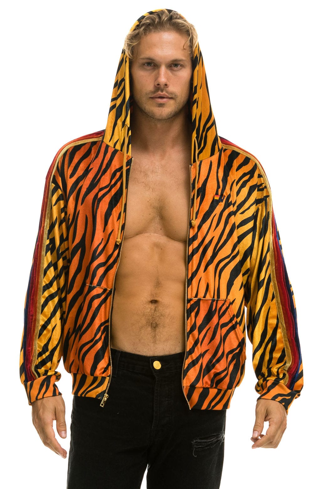CLASSIC VELVET RELAXED ZIP HOODIE - TIGER Hoodie Aviator Nation