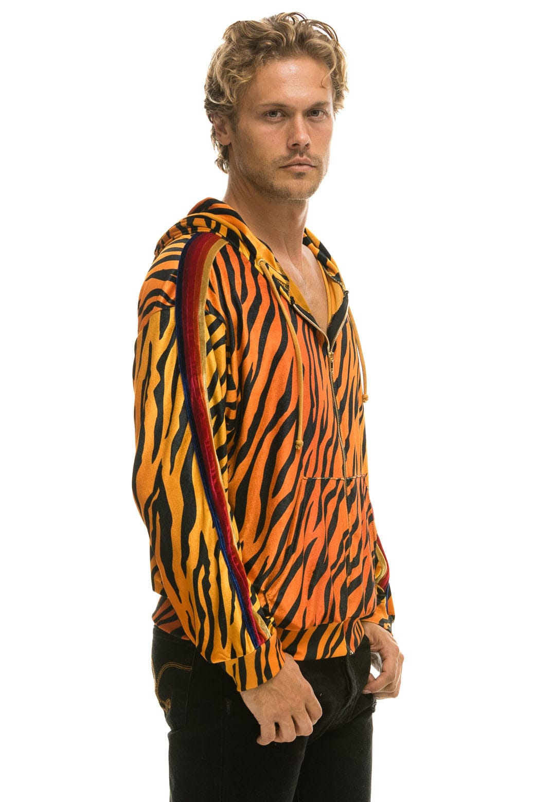 CLASSIC VELVET RELAXED ZIP HOODIE - TIGER Hoodie Aviator Nation
