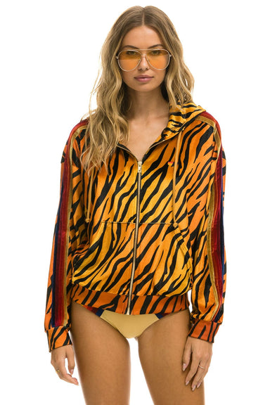 CLASSIC VELVET RELAXED ZIP HOODIE - TIGER Hoodie Aviator Nation