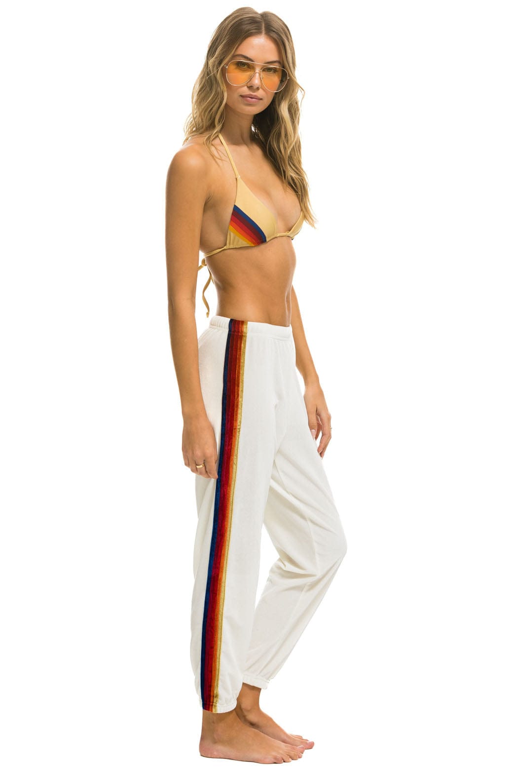 CLASSIC VELVET WOMEN'S SWEATPANTS - VINTAGE WHITE Womens Sweatpants Aviator Nation