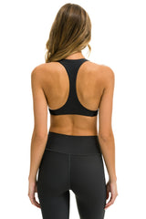 COLOR BLOCK RACER SPORTS BRA - TITANIUM Sports Bra Aviator Nation