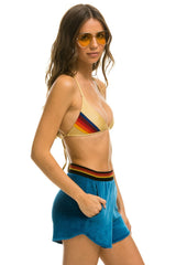 ELASTIC LOGO WOMEN'S LOUNGER SHORTS - CARIBBEAN Women's Shorts Aviator Nation