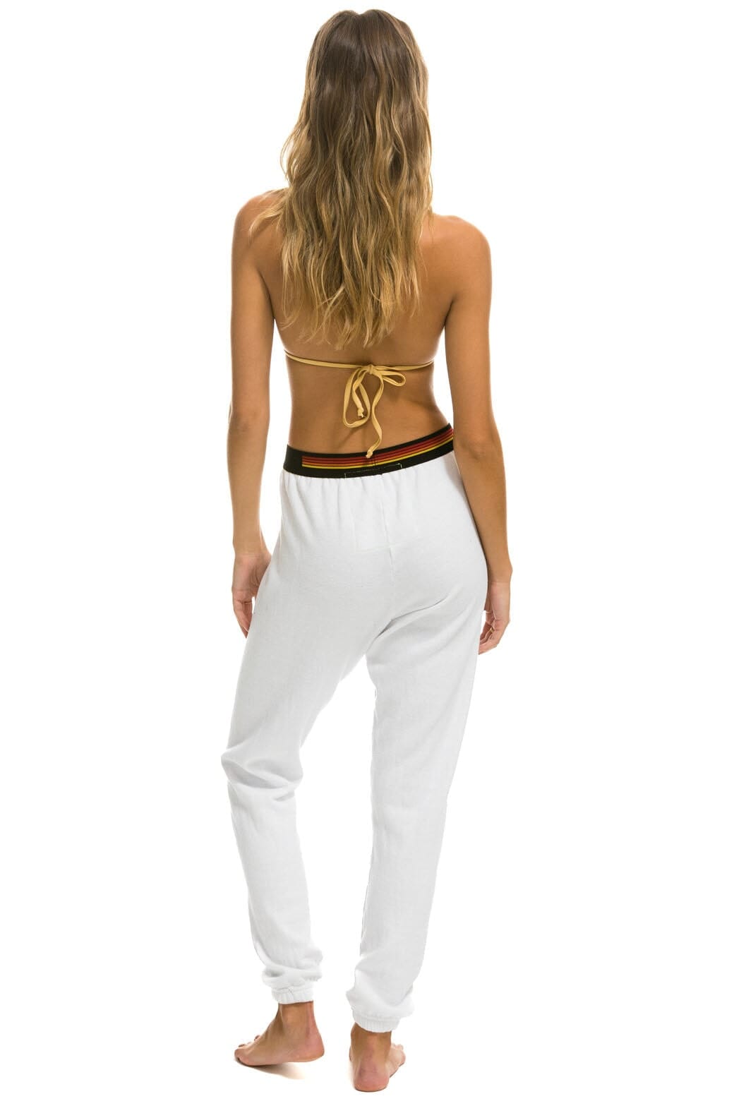 ELASTIC LOGO WOMEN'S SWEATPANTS - WHITE Women's Sweatpants Aviator Nation