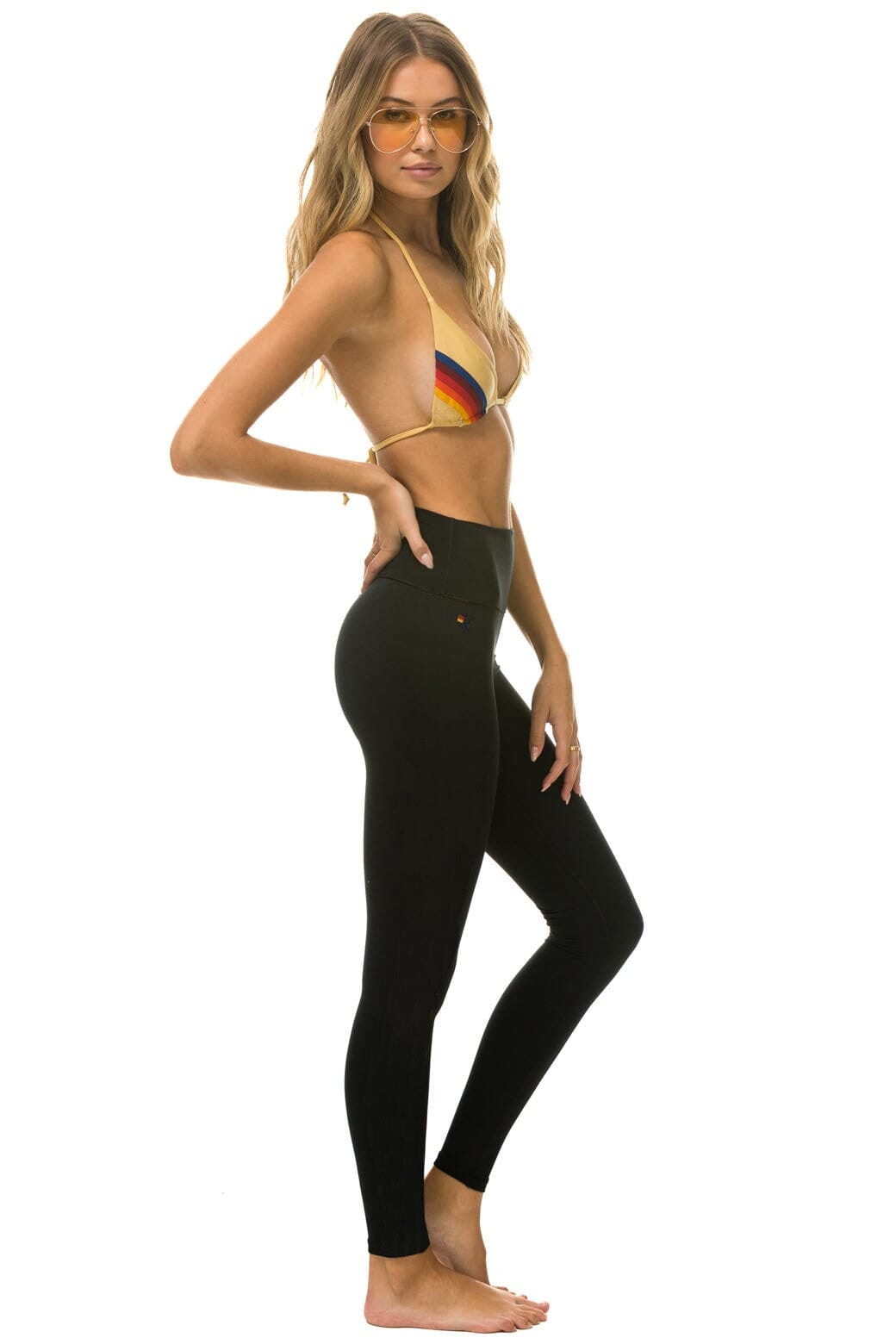 FULL LENGTH HI-RISE BOLT LEGGINGS - BLACK Leggings Aviator Nation