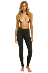 FULL LENGTH HI-RISE BOLT LEGGINGS - CHARCOAL // BLUE Leggings Aviator Nation