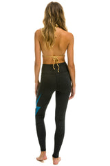 FULL LENGTH HI-RISE BOLT LEGGINGS - CHARCOAL // BLUE Leggings Aviator Nation