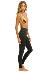 FULL LENGTH HI-RISE BOLT LEGGINGS - CHARCOAL // BLUE Leggings Aviator Nation