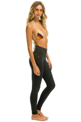 FULL LENGTH HI-RISE BOLT LEGGINGS - CHARCOAL // NEON PINK Leggings Aviator Nation