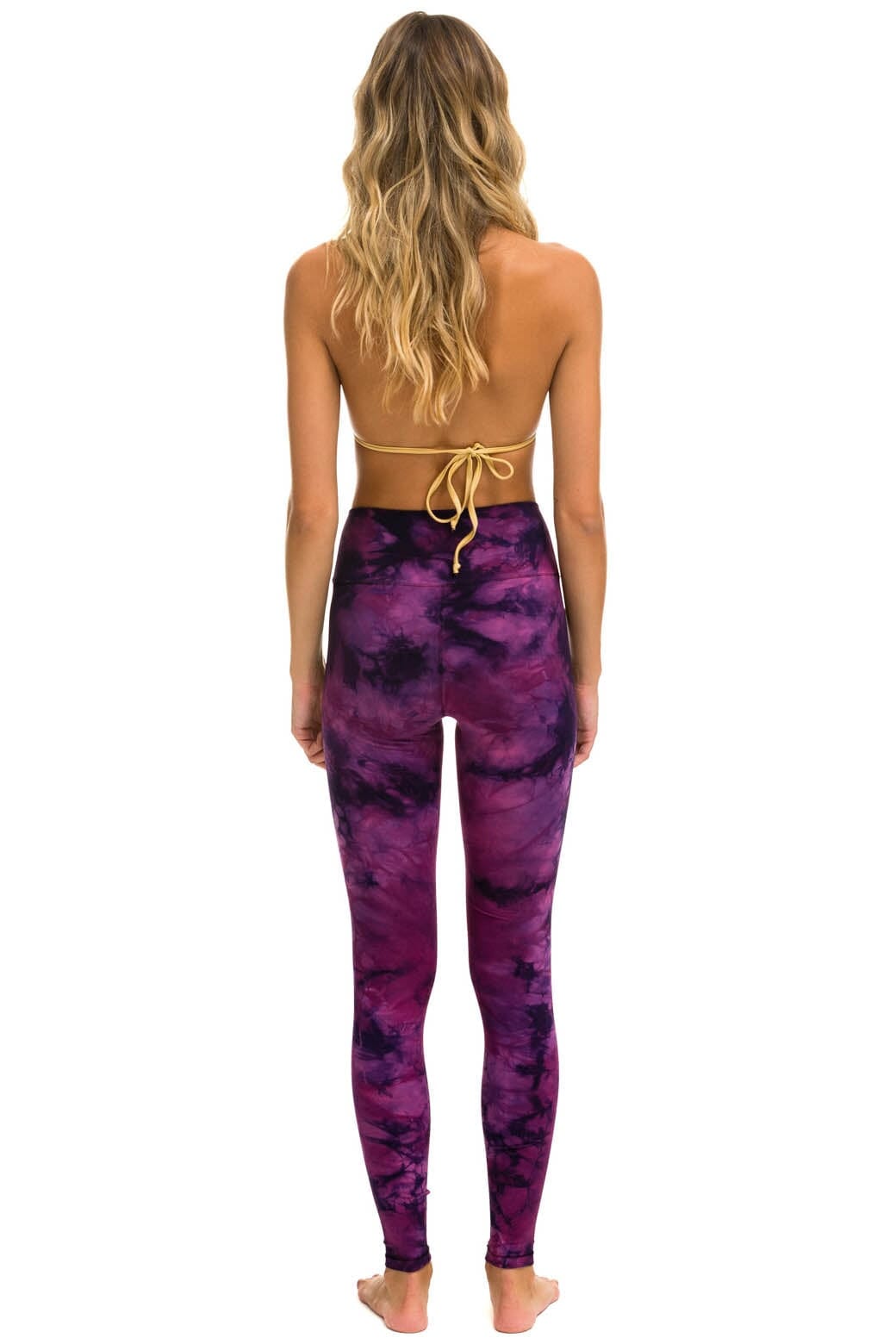 HAND DYED FULL LENGTH HI-RISE LEGGINGS - TIE DYE CRYSTAL ROSE Leggings Aviator Nation