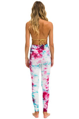 HAND DYED FULL LENGTH HI-RISE LEGGINGS - TIE DYE TURQUOISE Leggings Aviator Nation