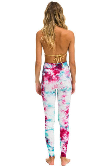 HAND DYED FULL LENGTH HI-RISE LEGGINGS - TIE DYE TURQUOISE Leggings Aviator Nation