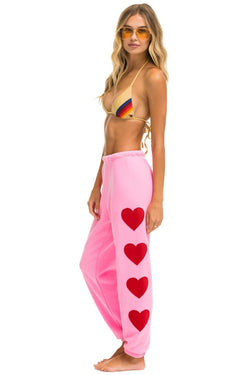 HEART STITCH 4 SWEATPANTS - NEON PINK Women's Sweatpants Aviator Nation