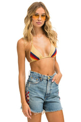 HI RISE SKATER CUTOFF SIDE RED CHECK - VINTAGE Denim Shorts Aviator Nation