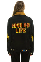 HIGH ON LIFE RANCH SHERPA DENIM JACKET - VINTAGE BLACK Denim Jacket Aviator Nation