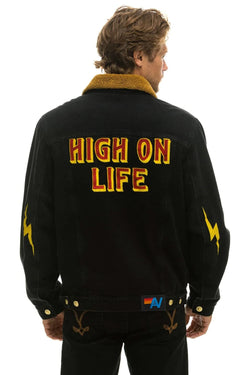 HIGH ON LIFE RANCH SHERPA DENIM JACKET - VINTAGE BLACK Denim Jacket Aviator Nation
