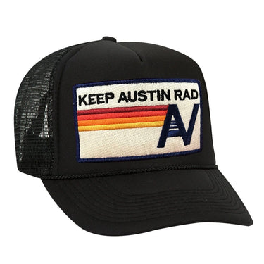 KEEP AUSTIN RAD VINTAGE TRUCKER HAT HATS Aviator Nation OS BLACK