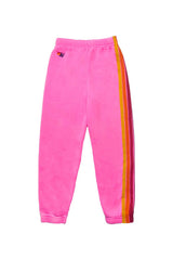 KID'S 5 STRIPE SWEATPANTS - NEON PINK Kid's Sweatpants Aviator Nation