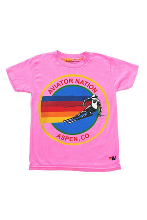 KID'S AVIATOR NATION ASPEN TEE - NEON PINK