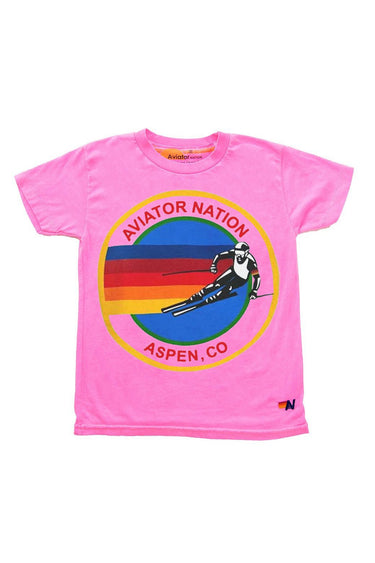 KID'S AVIATOR NATION ASPEN TEE - NEON PINK Kid's Tee Aviator Nation