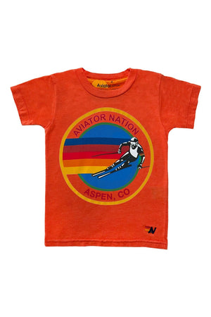 KIDS AVIATOR NATION ASPEN TEE - ORANGE