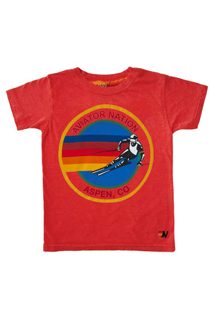 KIDS AVIATOR NATION ASPEN TEE - RED