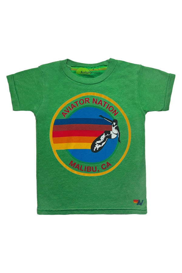 KIDS AVIATOR NATION MALIBU TEE KELLY GREEN Aviator Nation