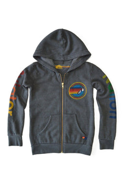 KID'S AVIATOR NATION ZIP HOODIE - VINTAGE CHARCOAL Kid's Hoodies Aviator Nation