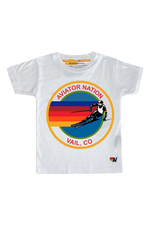 KID'S AVIATOR NATION VAIL TEE - WHITE